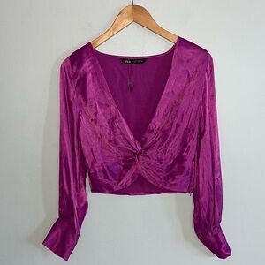 Zara Women's Purple Satin Top